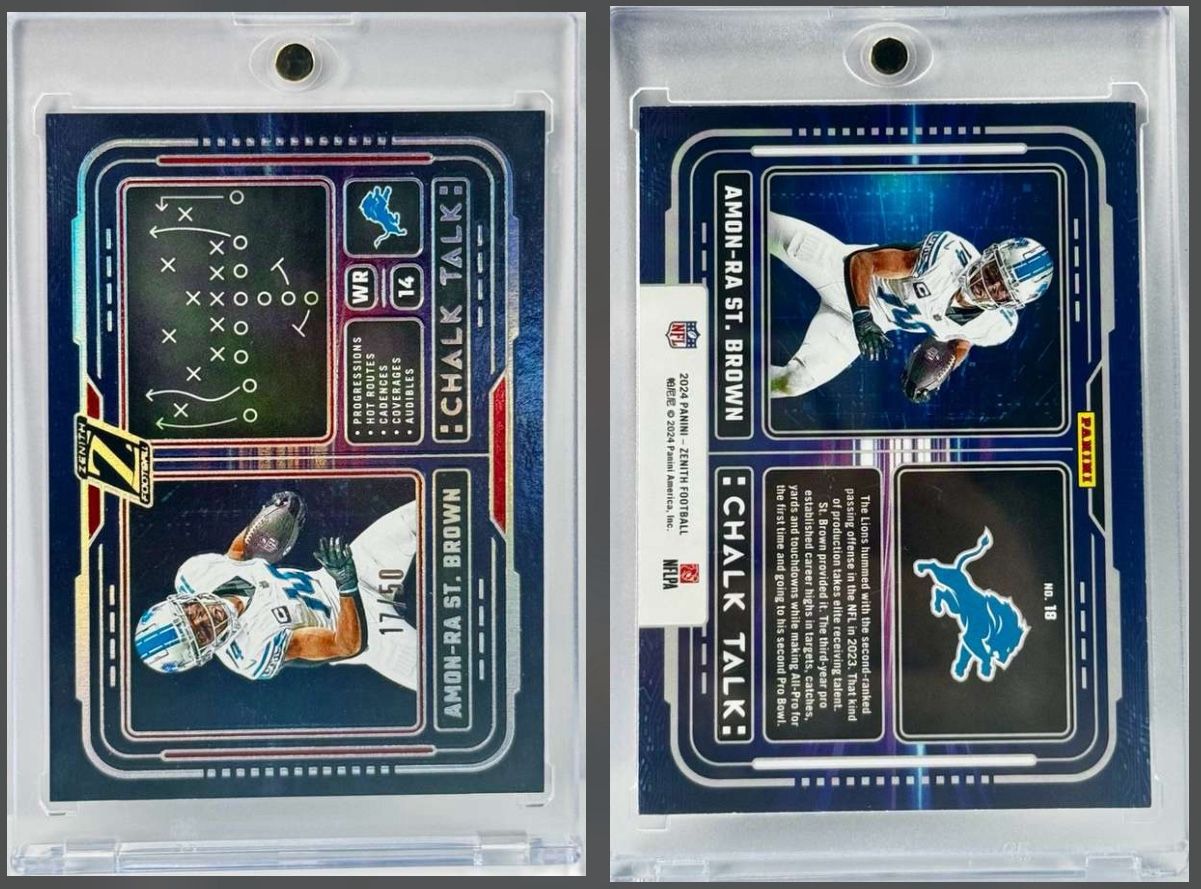 2024 Panini Zenith - Amon-Ra St. Brown - Chalk Talk Red (17/50)
