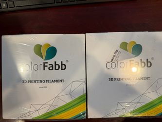 Lot of Two (2) Color Fabb Black 2.85mm 3d Printing Filament - 700g, 90 Meters - New (Damage to Box)
