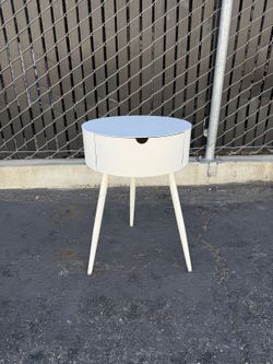 West Elm White Round Side Table – $40