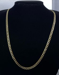 $2200 Two Tone Yellow and White Gold Cuban Chain Necklace