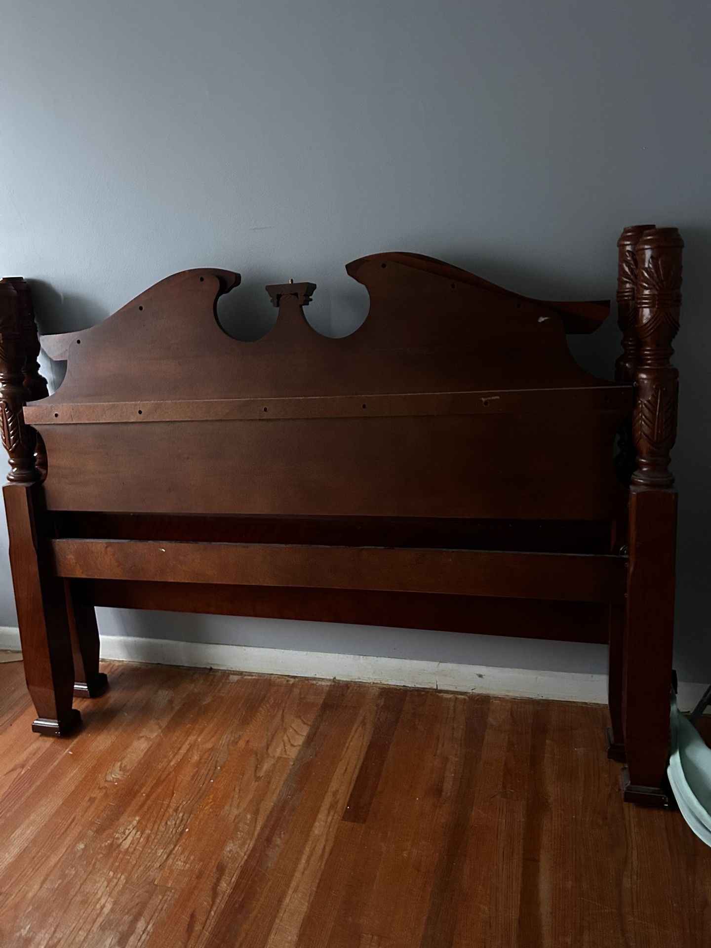 Vintage Queen Wooden Bed Frame 