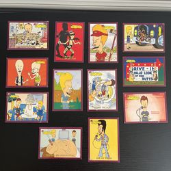 Fleer Beavis and Butthead Trading Cards MTV Vintage 1994 Lot Of 12