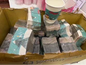 Christmas Paper Hot Cups with Sleeves