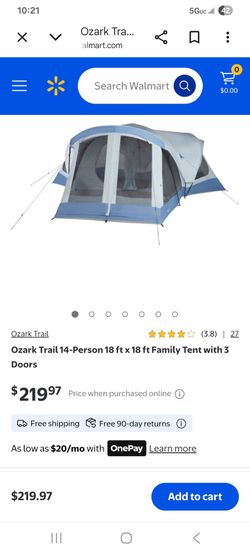 Ozark trail tent 18x18