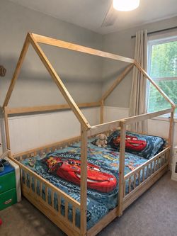 Bellemave Kids House Floor Bed Frame