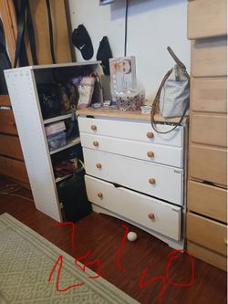 Selling drawer and white open cabinet