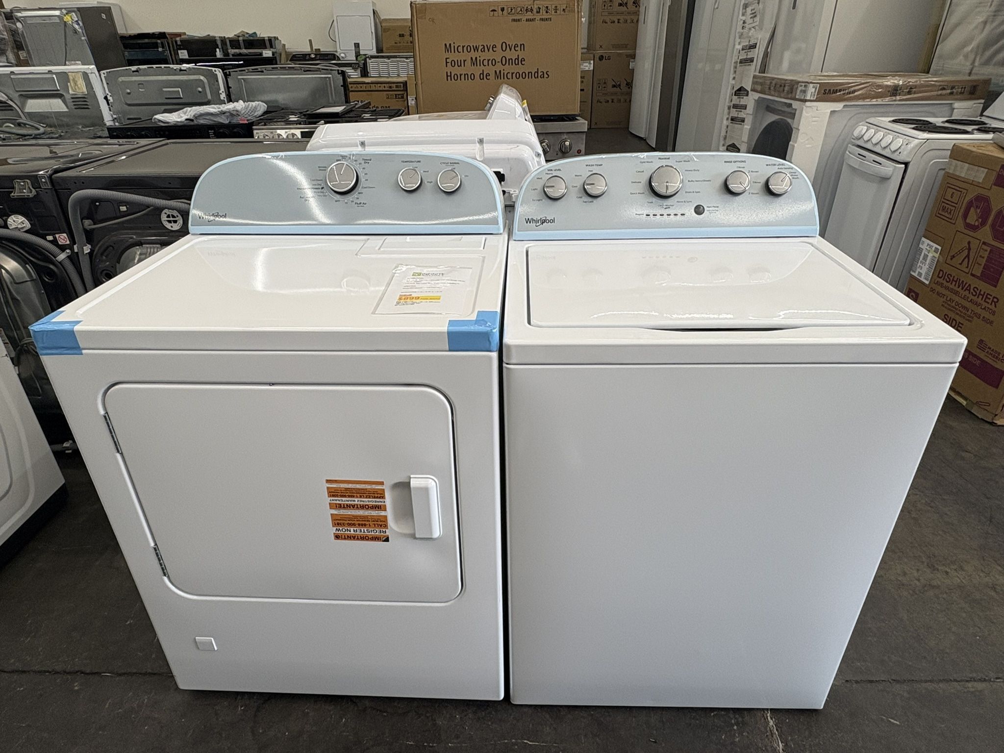 WHIRLPOOL 3.5 cu. ft. Top Load Washer & 7.0 cu.ft Top Load Gas Dryer