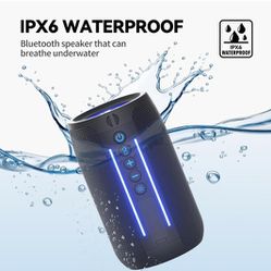 Bluetooth Speaker, Waterproof Wireless Speaker, Portable Speaker, Bluetooth 5.3, RGB Lights, Bluetooth Pairing, Multiple Series connection1600 Mins Pl