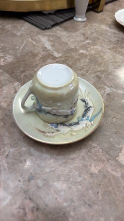 Porcelain Dragon Tea Cup and Saucer
