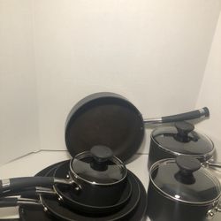 Circulon 8 Pot Set, 3 With Lids Used - HIGH END QUALITY BRAND