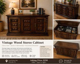 Vintage Wood Stereo Cabinet