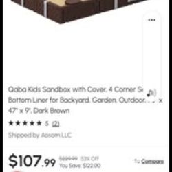 Kids Sandbox With 4 Covering & 4 Corner Seats