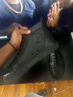 Christian Louboutin Black Spiked High-Top Sneakers