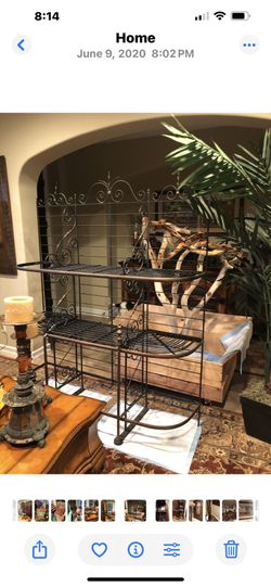 Antique French Baker Rack, 1900’s Iron & Brass