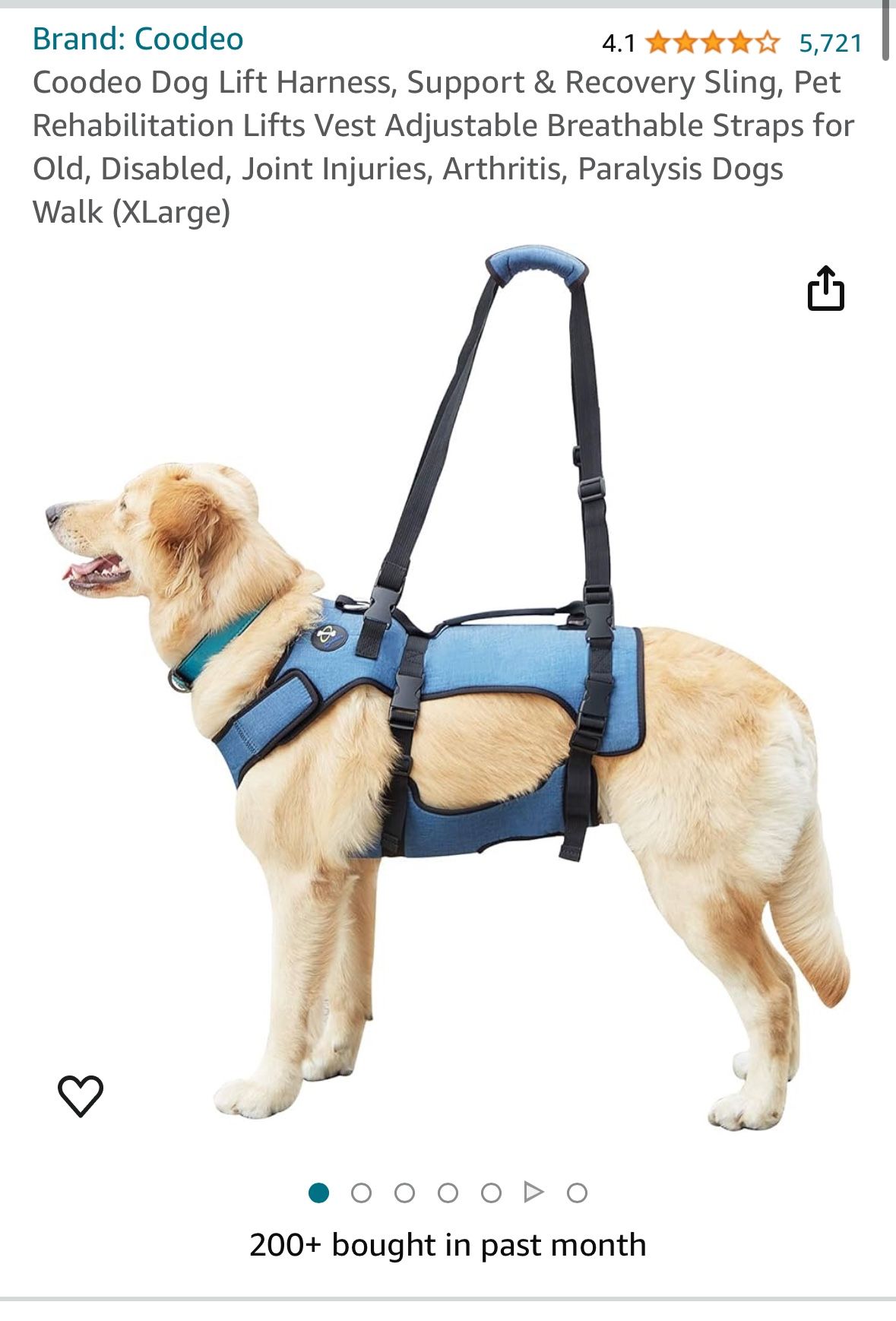 XL Dog Support Harness