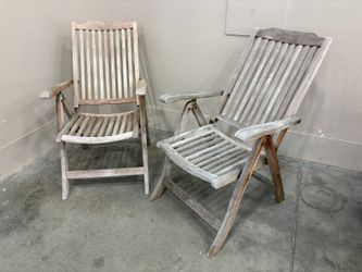 ARCIFORM Adjustable Folding Weathered Plantation Teak Outdoor Armchair (Set of 2)