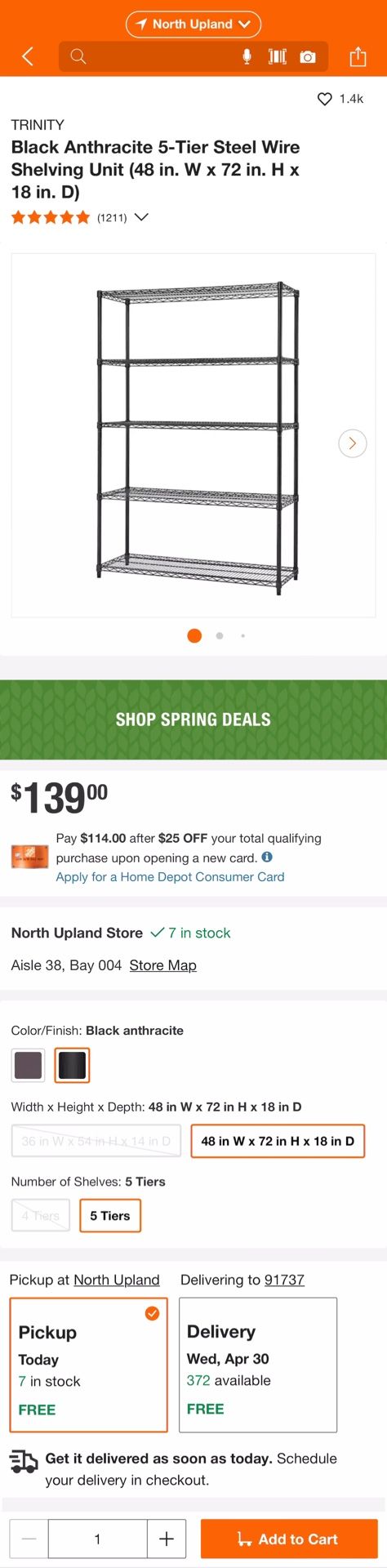 Trinity 5 Tier Steel Wire Shelving Unit Rack - Indoor / Outdoor Certified