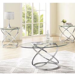 Glass Coffe Table Set 
