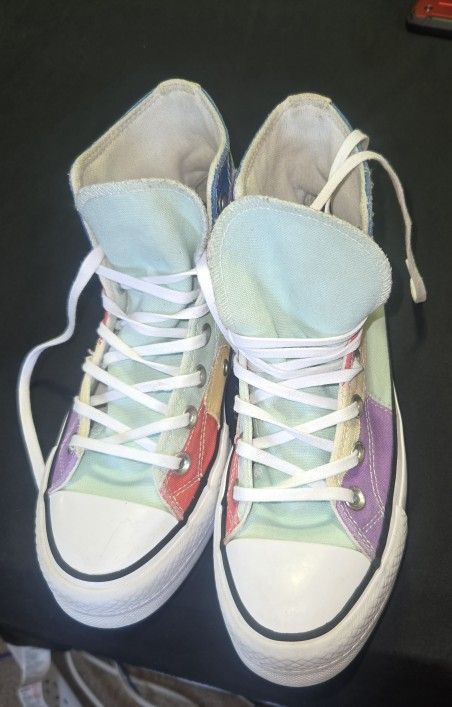 Converse Chuck Taylor All Star Lift Hi Sneaker-Patchwork Color Block-Sz 5.5Women