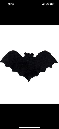 Sourpuss: Furry Bat Rug Black Faux Sheepskin Shag 20x40in