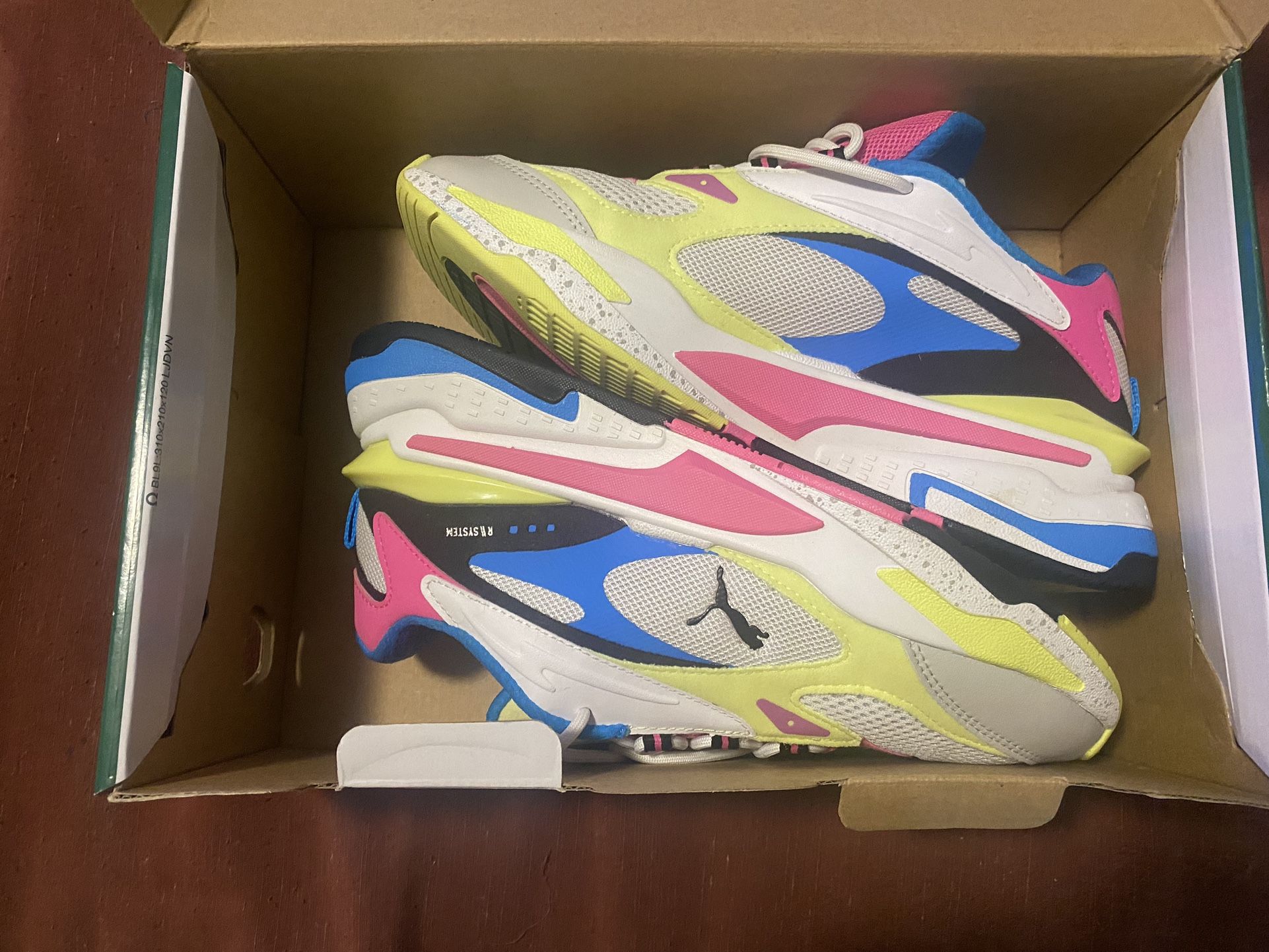 Pink, Yellow, Turquoise, White Women’s Galaxy Pumas