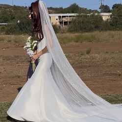 Wedding Vail Sparking Silver 