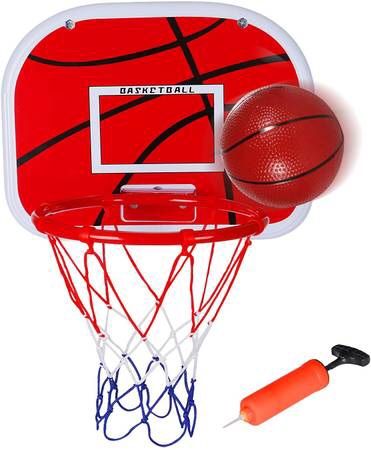  condition: new   Basketball Hoop Indoor for Kids Toddlers Mini Basketball Hoop Over The Door 15” x 11.5” Backboard with Ball & Complete Accessories W