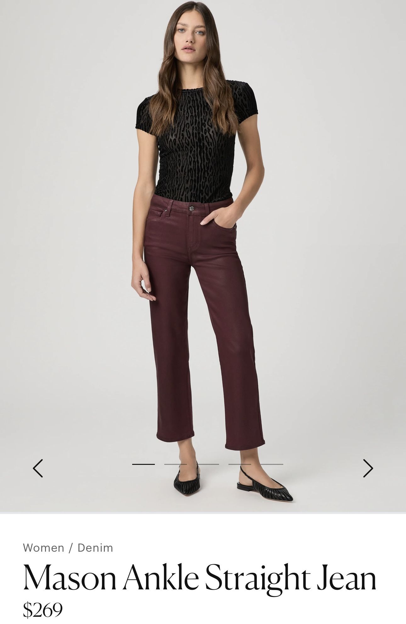 PAIGE Burgundy Mason Ankle Straight Jean