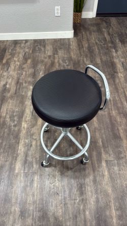 Rotatable height adjustable steel/leather stool