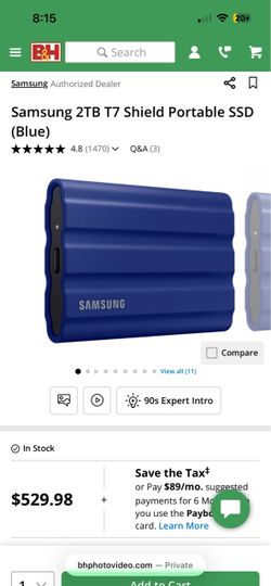 Samsung T7 SHIELD 2TB in Blue