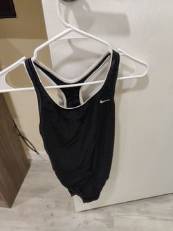 Nike Women's One-Piece Swimsuit – Black w/ Cream Trim, Racerback, Size M