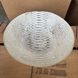 White and silver glass bowl