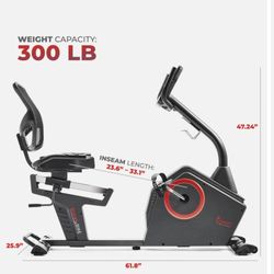Sunny Health & Fitness Smart Recumbent Bicycle
