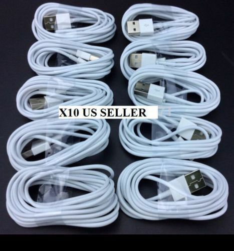 Lot of 10 X USB Data Sync Charger Charging Cable Cord for iPhone x5 6 7 8 x Plus