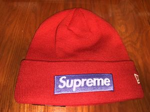 Supreme x New Era Box Logo Winter Beanie Red FW15