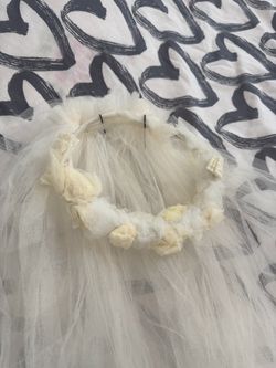 Bridal Veil Headband with Floral Detail