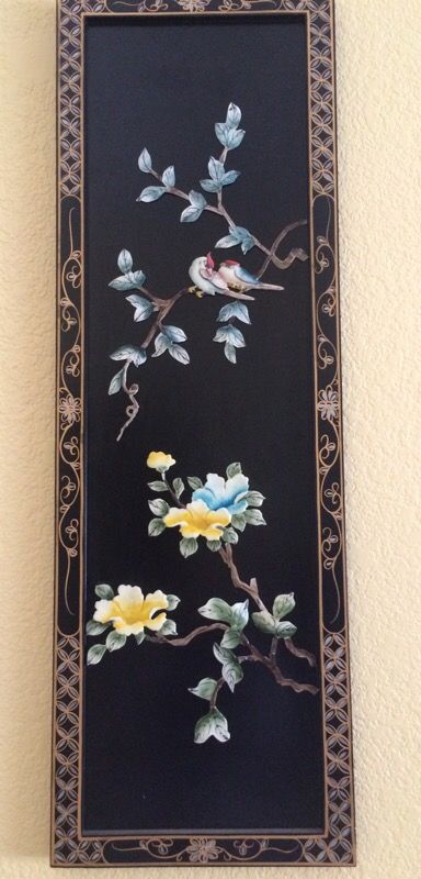 Wall art. beautiful.Four seasons mother of pearl enlay. Perfect for your Asian wall decor