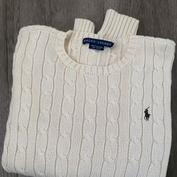 Ralph Lauren Cable Knit Cotton Sweater Size L