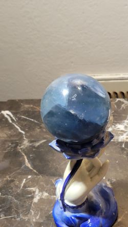 Blue flourite sphere