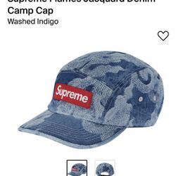 Supreme Denim Flames Camp Cap