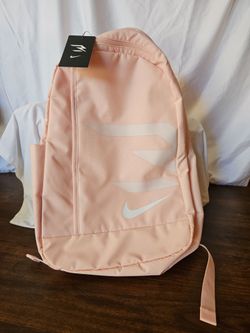 Nike Solid Pink Backpack Washed Coral Zip Adjustable Shoulder Straps Unisex