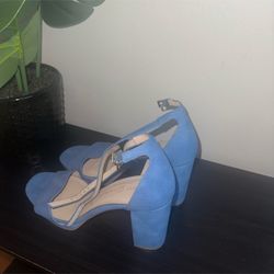 Blue Block Heel 