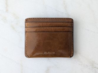 Madewell Patent Leather Curved Card Case - Glazed Walnut Brown