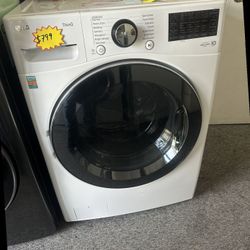 WHITE OPEN BOX LG THINQ FRONT LOAD WASHER  3J