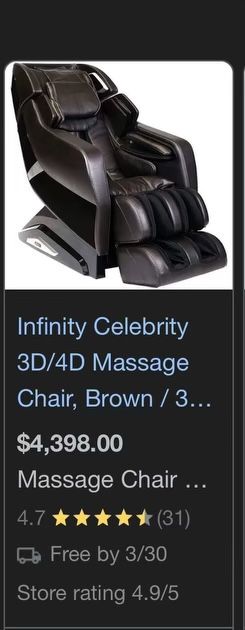 Massage Chair Marked Down $3000
