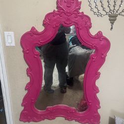 pink Antique mirror 