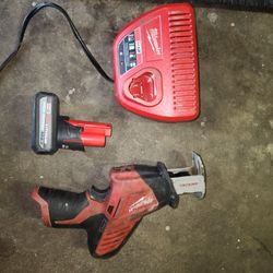 Milwaukee M12 Hackzall Reciprocating Saw with Battery and Charger