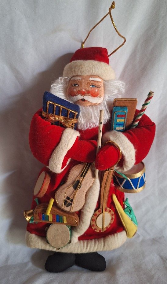 Vintage CHRISTMAS CORNER Santa 13" Tall Decked Out With Gifts