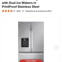 26 cu. ft. Smart Counter-Depth MAX French Door Refrigerator with Dual Ice Makers in PrintProof Stainless Steel