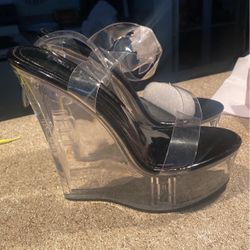 Black And Clear Heels 